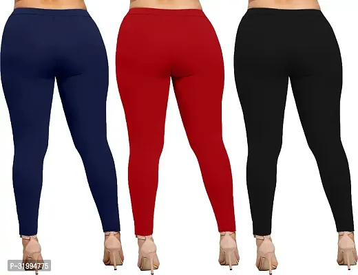 Fabulous Cotton Blend Solid Leggings For Women- Pack Of 3-thumb2