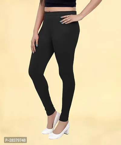 Fabulous Black Cotton Solid Leggings For Women-thumb0