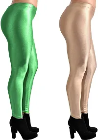 Fabulous Multicoloured Silk Blend  Leggings Combo For Women-thumb1