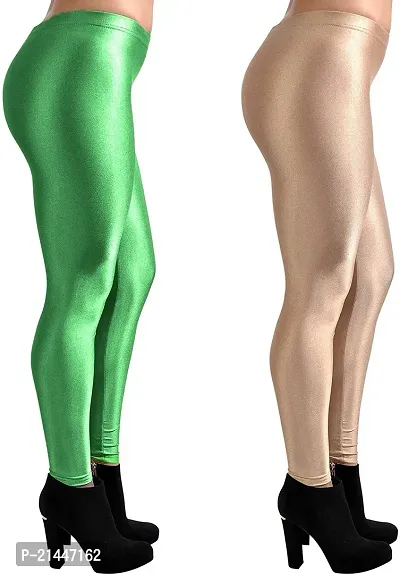 Fabulous Multicoloured Silk Blend  Leggings Combo For Women-thumb2