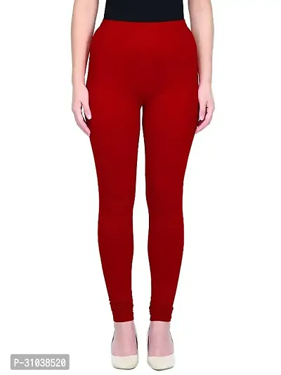 Stylish Maroon Cotton Solid Leggings For Women-thumb0