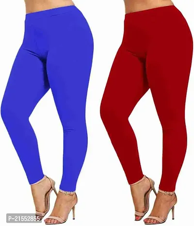 Stylish  Comfortable Cotton Ankle Length Women's Premium Cotton Stretchable Leggings with Rib for women-thumb0