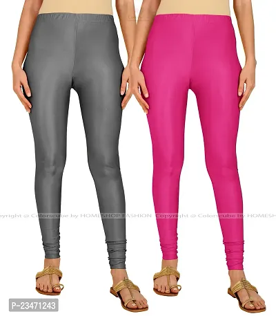 Stylish Women Lycra Blend Leggings Pack of 2-thumb0