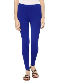 Stylish Blue Cotton Solid Leggings For Women-thumb1