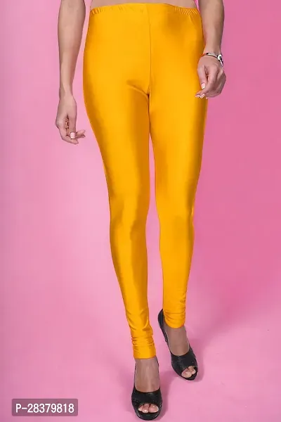 Fabulous Yellow Lycra Solid Leggings For Women-thumb0