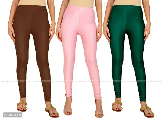 Fabulous Multicoloured Lycra Blend Solid Leggings For Women Pack Of 3-thumb0