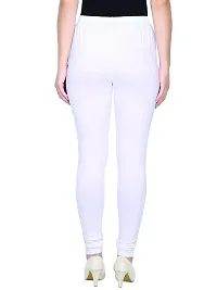 Stylish White Cotton Solid Leggings For Women-thumb1