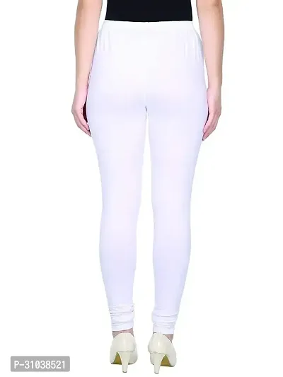 Stylish White Cotton Solid Leggings For Women-thumb2