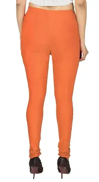 Fabulous Orange Satin Leggings For Women-thumb1