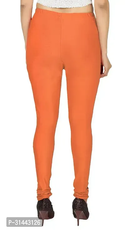 Fabulous Orange Satin Leggings For Women-thumb2