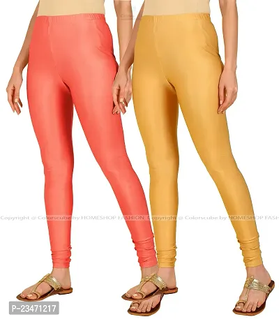 Stylish Women Lycra Blend Leggings Pack of 2-thumb2