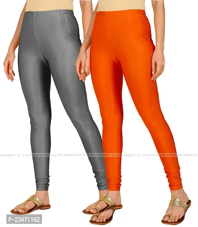 Stylish Women Lycra Blend Leggings Pack of 2-thumb2