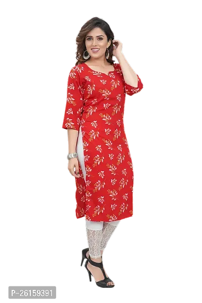 Stylish Fancy Designer Red Crepe Kurta For Women-thumb0