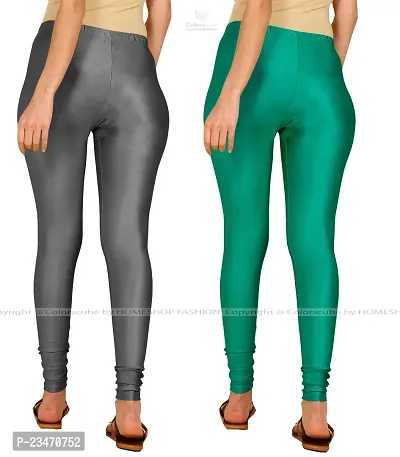 Stylish Women Lycra Blend Leggings Pack of 2-thumb3