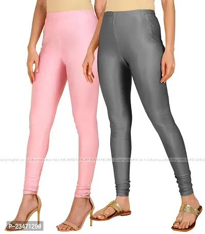 Stylish Women Lycra Blend Leggings Pack of 2-thumb2