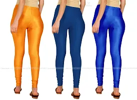 Fabulous Multicoloured Lycra Blend Solid Leggings For Women Pack Of 3-thumb2