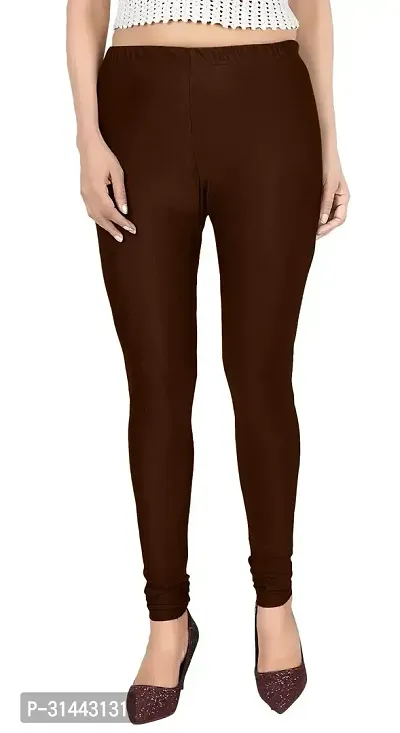 Fabulous Brown Satin Leggings For Women-thumb0