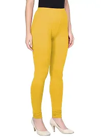 Fabulous Yellow Cotton Leggings For Women-thumb2