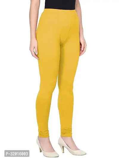 Fabulous Yellow Cotton Leggings For Women-thumb3