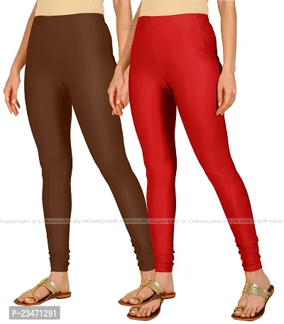 Stylish Women Lycra Blend Leggings Pack of 2-thumb2