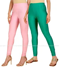 Stylish Women Lycra Blend Leggings Pack of 2-thumb1