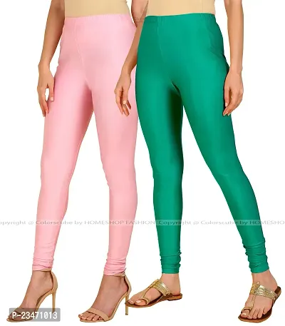 Stylish Women Lycra Blend Leggings Pack of 2-thumb2