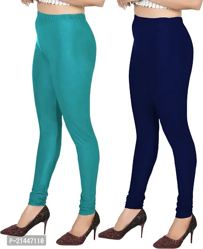 Fabulous Multicoloured Silk Blend  Leggings Combo For Women-thumb3