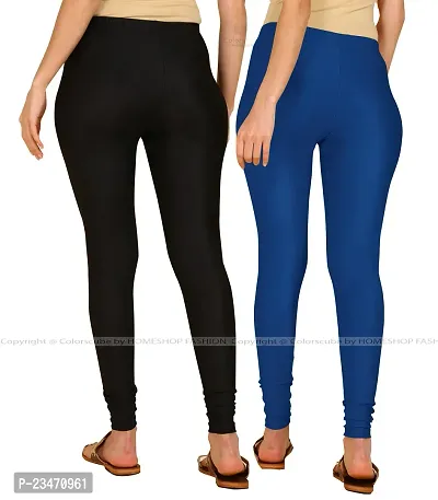 Stylish Women Lycra Blend Leggings Pack of 2-thumb3