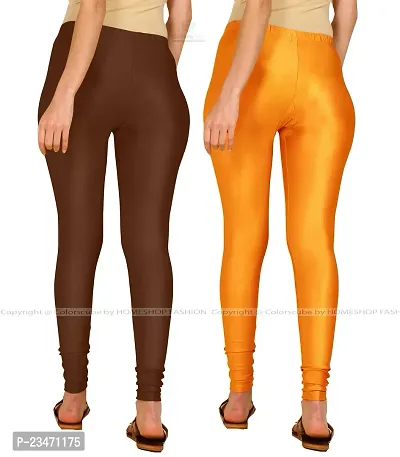 Stylish Women Lycra Blend Leggings Pack of 2-thumb3