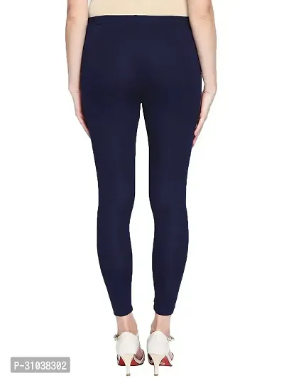 Stylish Blue Cotton Solid Leggings For Women-thumb3