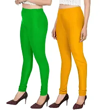 Stylish Multicoloured Lycra Solid Leggings For Women Pack Of 2-thumb2