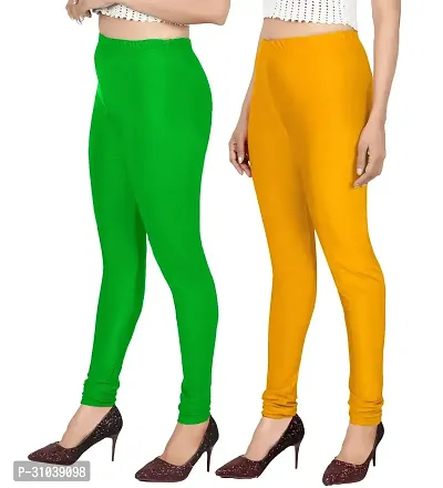 Stylish Multicoloured Lycra Solid Leggings For Women Pack Of 2-thumb3