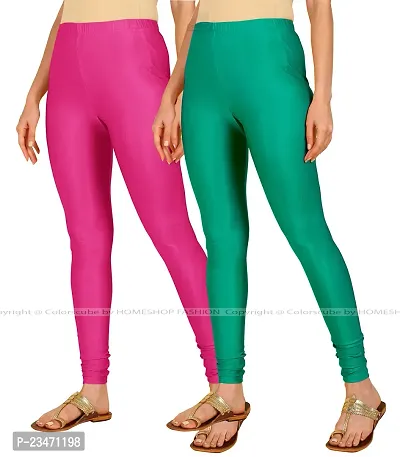 Stylish Women Lycra Blend Leggings Pack of 2-thumb2