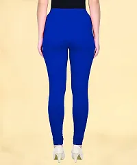 Fabulous Blue Cotton Solid Leggings For Women-thumb2