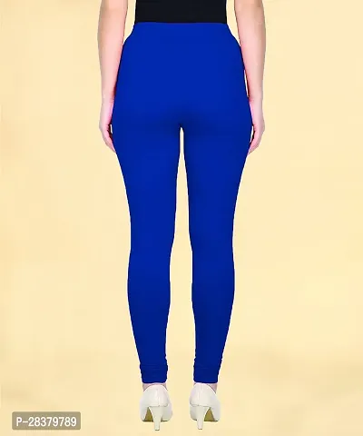 Fabulous Blue Cotton Solid Leggings For Women-thumb3