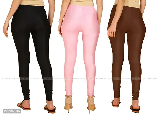 Fabulous Multicoloured Lycra Blend Solid Leggings For Women Pack Of 3-thumb3