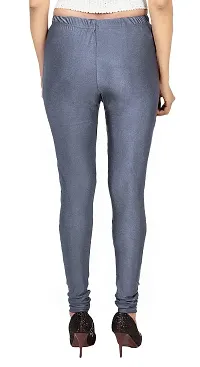 Fabulous Grey Satin Leggings For Women-thumb1