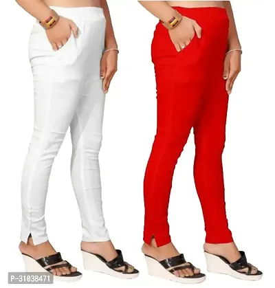 Stylish Multicoloured Cotton Slub Solid Ethnic Pants For Women Pack Of 2