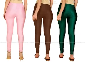 Fabulous Multicoloured Lycra Blend Solid Leggings For Women Pack Of 3-thumb2