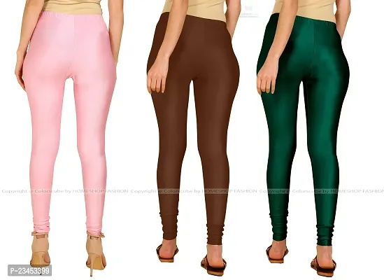 Fabulous Multicoloured Lycra Blend Solid Leggings For Women Pack Of 3-thumb3