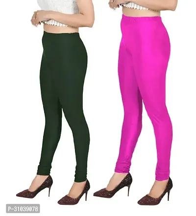 Stylish Multicoloured Lycra Solid Leggings For Women Pack Of 2-thumb3