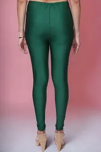 Fabulous Green Lycra Solid Leggings For Women-thumb1