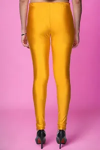 Fabulous Yellow Lycra Solid Leggings For Women-thumb1