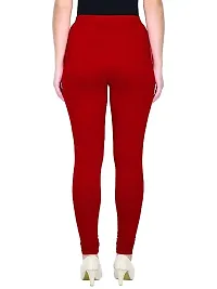 Stylish Maroon Cotton Solid Leggings For Women-thumb1