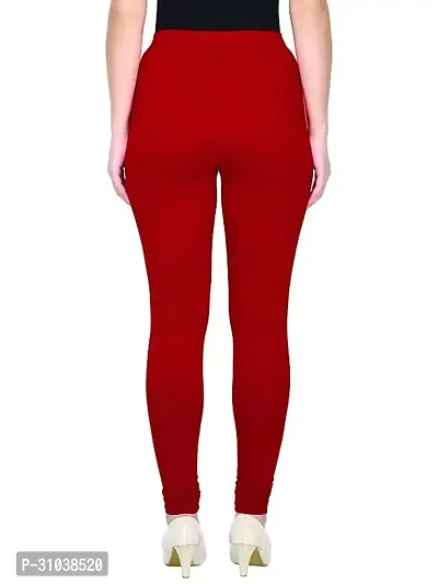 Stylish Maroon Cotton Solid Leggings For Women-thumb2