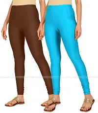 Stylish Women Lycra Blend Leggings Pack of 2-thumb1