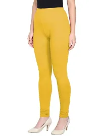 Fabulous Yellow Cotton Leggings For Women-thumb3