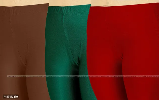 Fabulous Multicoloured Lycra Blend Solid Leggings For Women Pack Of 3-thumb4