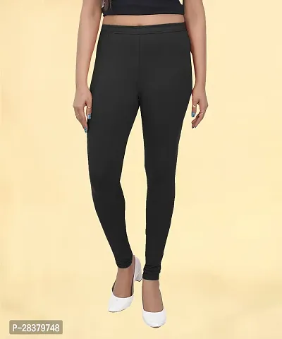 Fabulous Black Cotton Solid Leggings For Women-thumb2