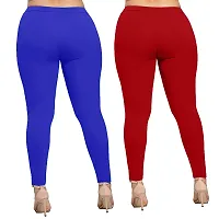 Stylish Multicoloured Cotton Solid Leggings For Women Pack Of 2-thumb1